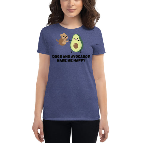 Women's Blue Dogs And Avocados t-shirt